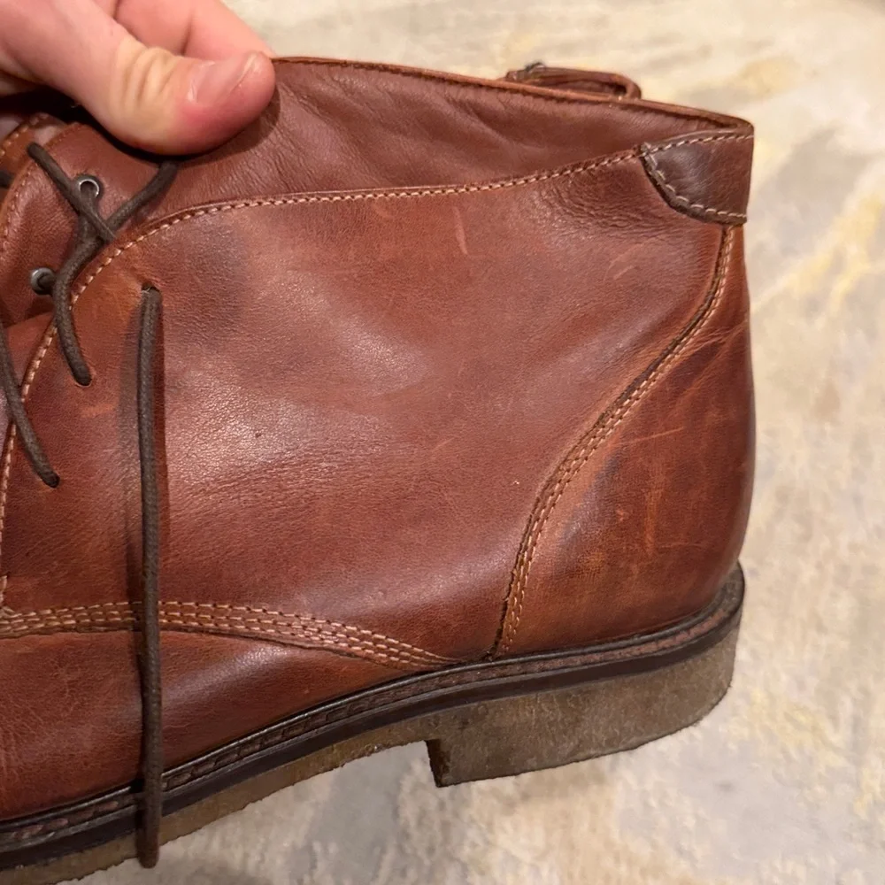 Johnston & Murphy Sheepskin Men's Copeland Chukka Leather Boots Sz 11 M Brown